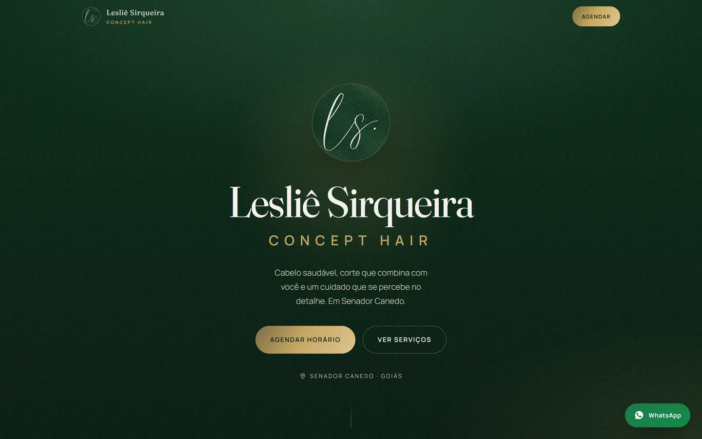 Home do site de Lesliê Sirqueira ConceptHair